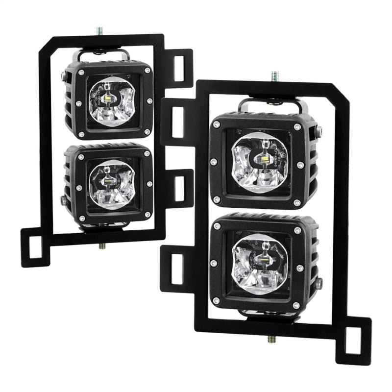 Spyder Dodge Ram 2013-2018 1500 Only Full LED Fog Lights W/Bracket and Universial Switch- Clear 9045424