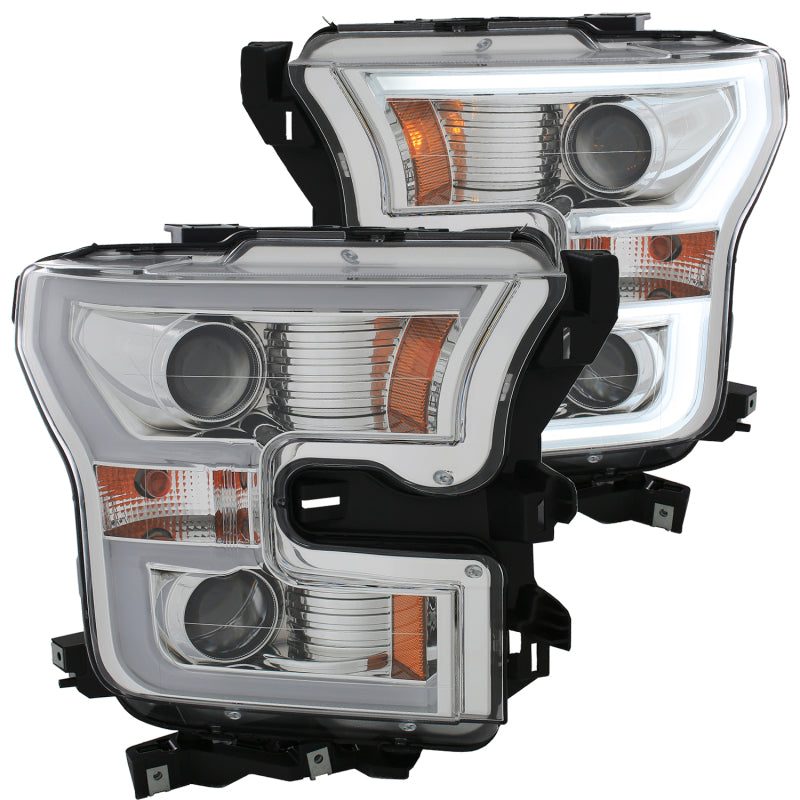 Anzo 2015-2016 Ford F-150 Projector Headlights w/ Plank Style Design Chrome