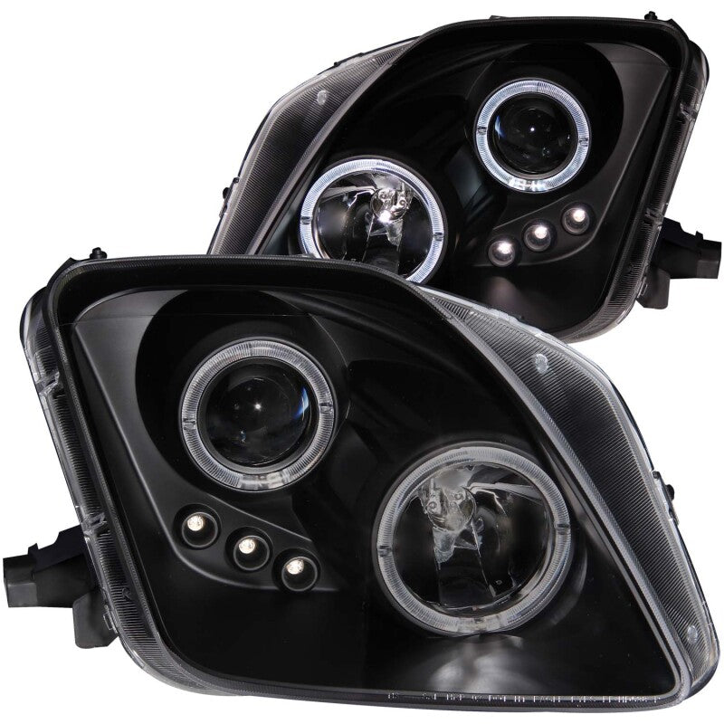 Anzo 1997-2001 Honda Prelude Projector Headlights w/ Halo Black w/ LED