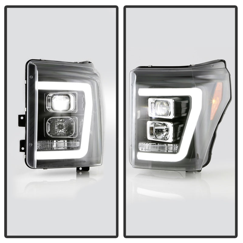 Spyder Ford F250/350/450 11-16 V2 High-Power LED Headlights-White Light Bar-Black PRO-YD-FS11V2PL-BK 5087898