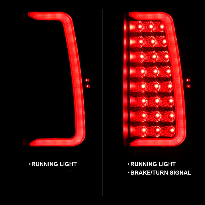 ANZO 2007-2014 Chevy Tahoe LED Taillight Plank Style Black w/Clear Lens 311321