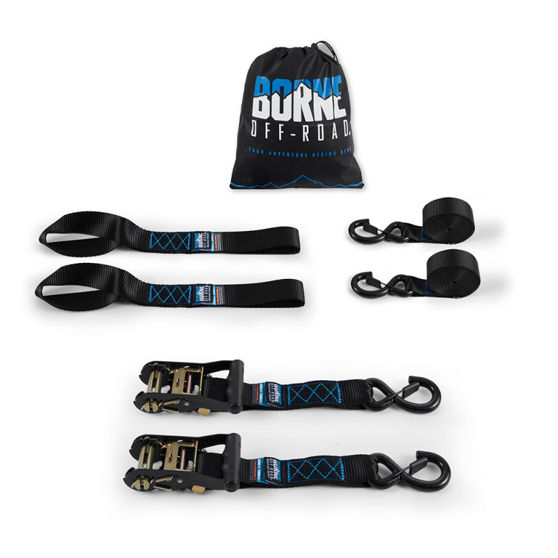 Borne Off-Road Heavy-Duty Ratchet Tie-Down Kit (2-Pack) - Black BNRTC-TDHD-2BK
