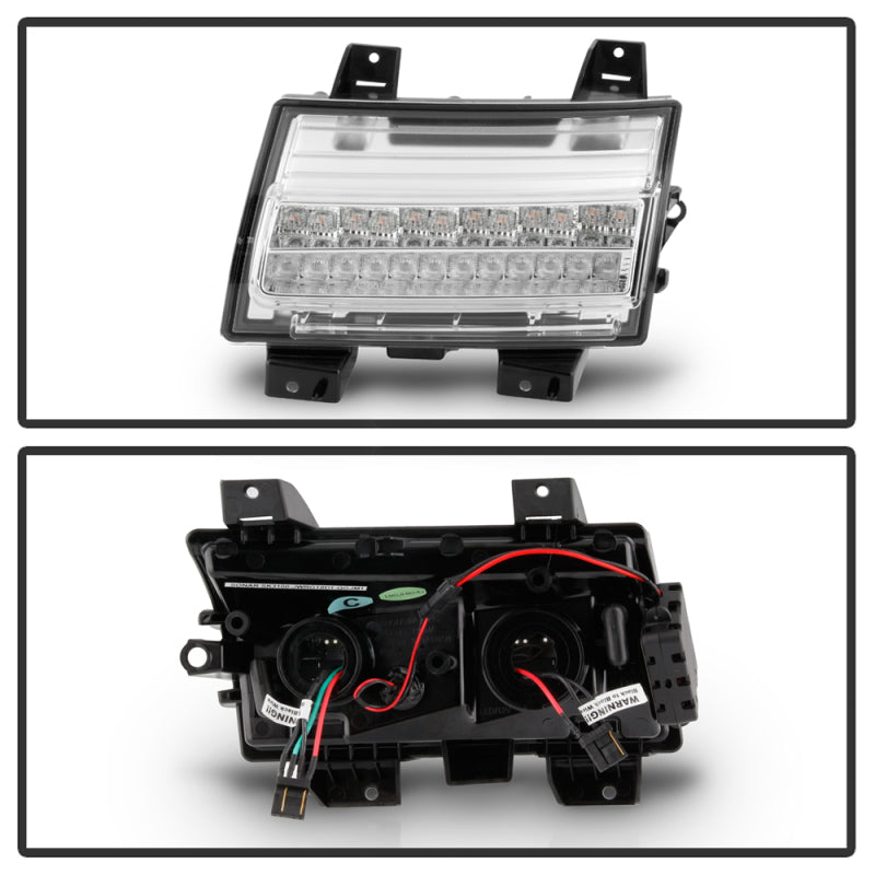 Spyder Jeep Wrangler 2018-2019 (Halogen Model Only) LED Front Bumper Lights - Seq. Signal - Chrome 5086778