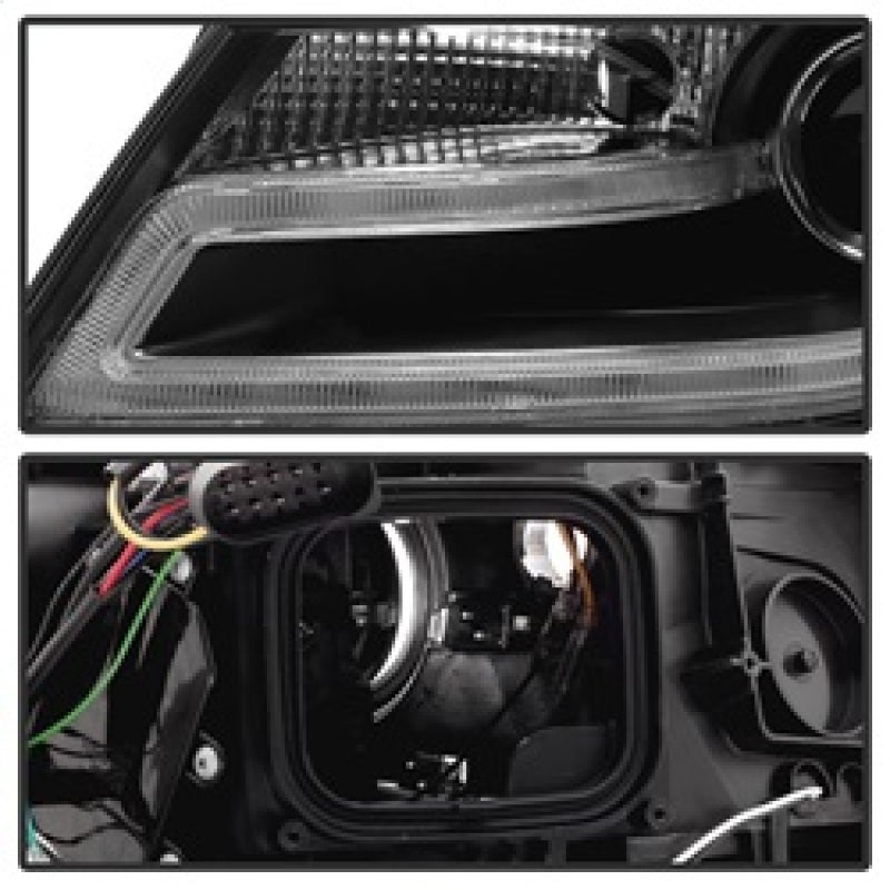 Spyder Audi A4 09-12 Projector Headlights Halogen Model Only - DRL LED Black PRO-YD-AA408-DRL-BK 5081544