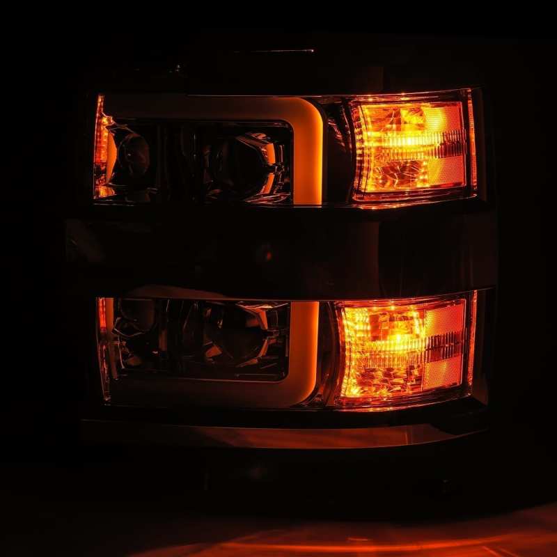 AlphaRex 15-19 Chevy 2500HD PRO-Series Proj Headlights Plank Jet Blk w/Activ Light/Seq Signal/DRL 880226 *Discontinued