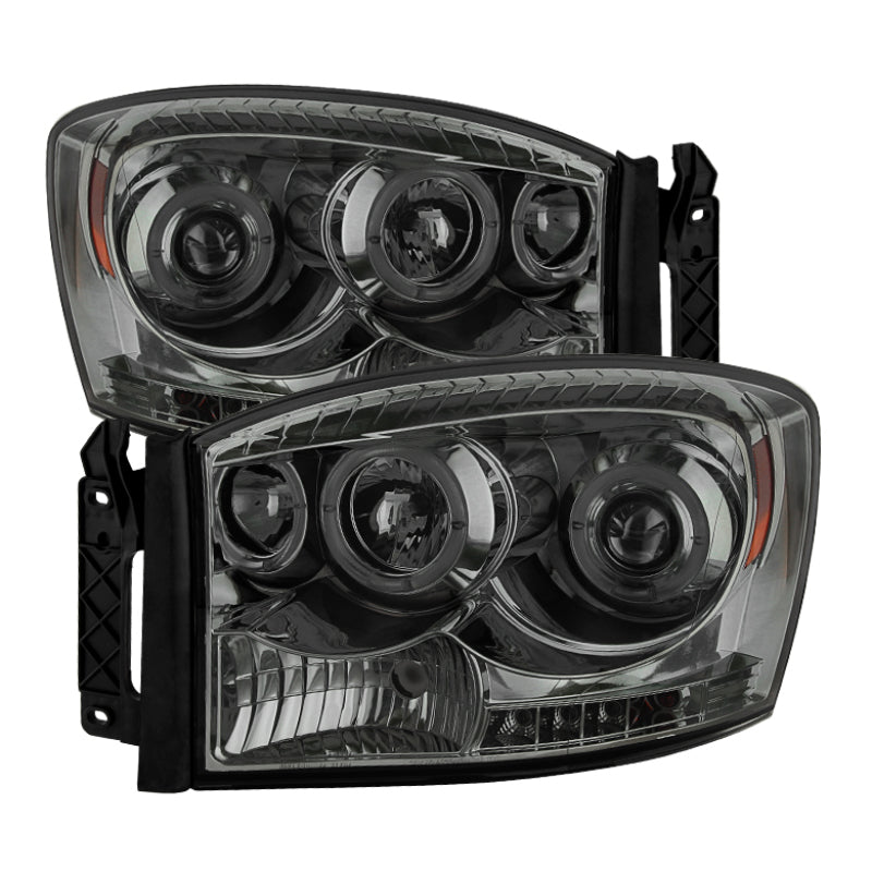 Spyder Dodge Ram 1500 06-08/Ram 2500 06-09 Projector Headlights LED Halo LED Smke PRO-YD-DR06-HL-SM 5010025