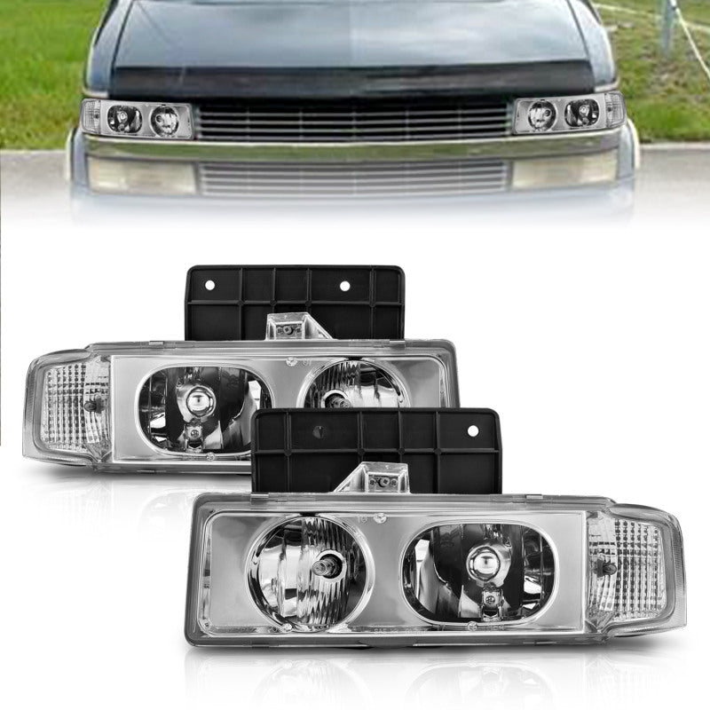 Anzo Chrome Crystal Headlights 1995-2005 Chevrolet Astro