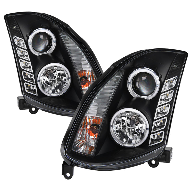 Spyder Infiniti G35 03-07 2DR Projector Halogen - LED Halo DRL Blk High H4 PRO-YD-IG35032D-DRL-BK 5011060