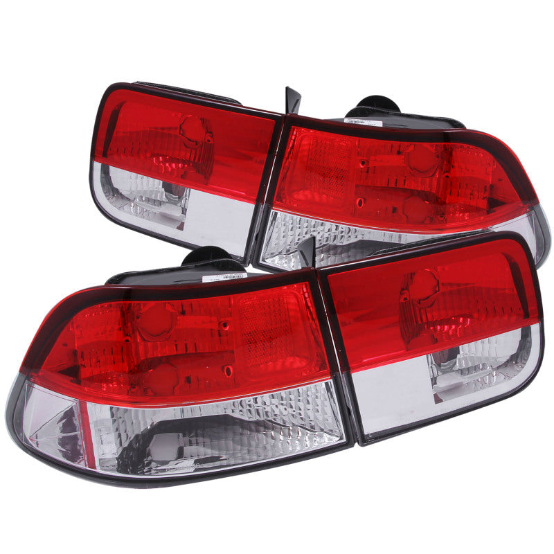 Anzo 1996-2000 Honda Civic Tail lights Red/Clear