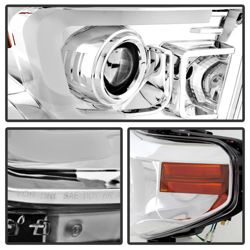 Spyder Toyota Tundra 2014-2016 Projector Headlights Light Bar DRL Chrome PRO-YD-TTU14-DRL-C 5080141