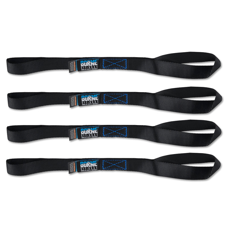 Borne Off-Road Medium-Duty Ratchet Tie-Down Kit (4-Pack) Black BNRTC-TDMD-4BK