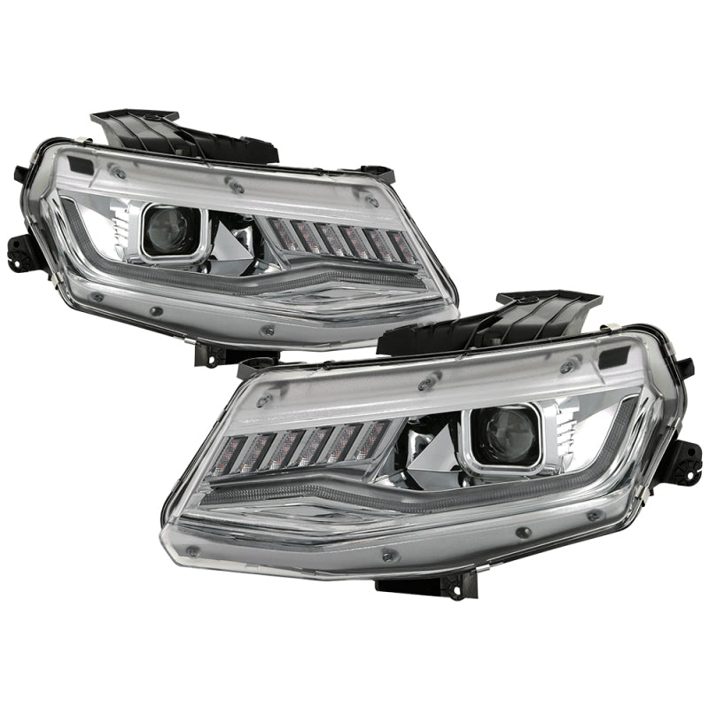 Spyder Chevy Camaro 16-18 Halogen Model Projector Headlights Chrome PRO-YD-CCAM16HALSI-SEQ-C 5087348