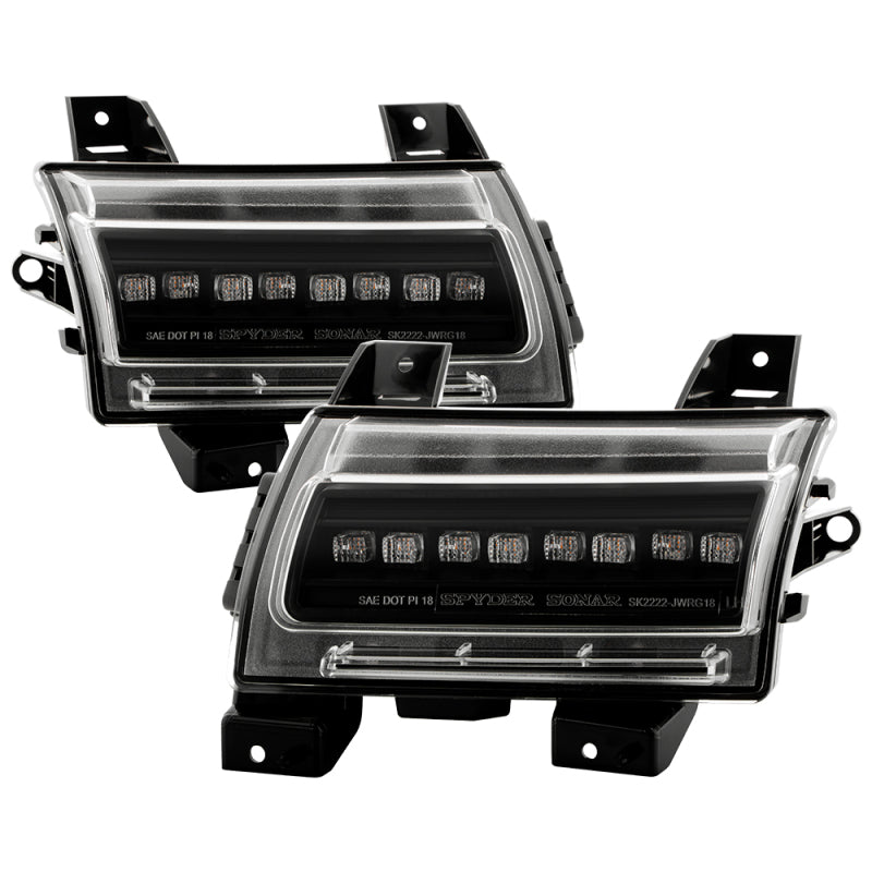 SPYDER 18-20 Jeep Wrangler Front Fender LED Lights - Black (CCL-YD-JW18-SEQ-BK) 5088543