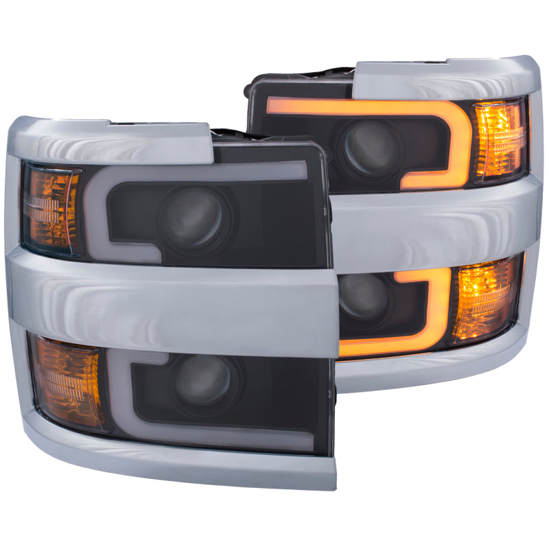 Anzo Projector Headlights 15-17 Chevrolet Silverado 2500HD / 3500HD Black w