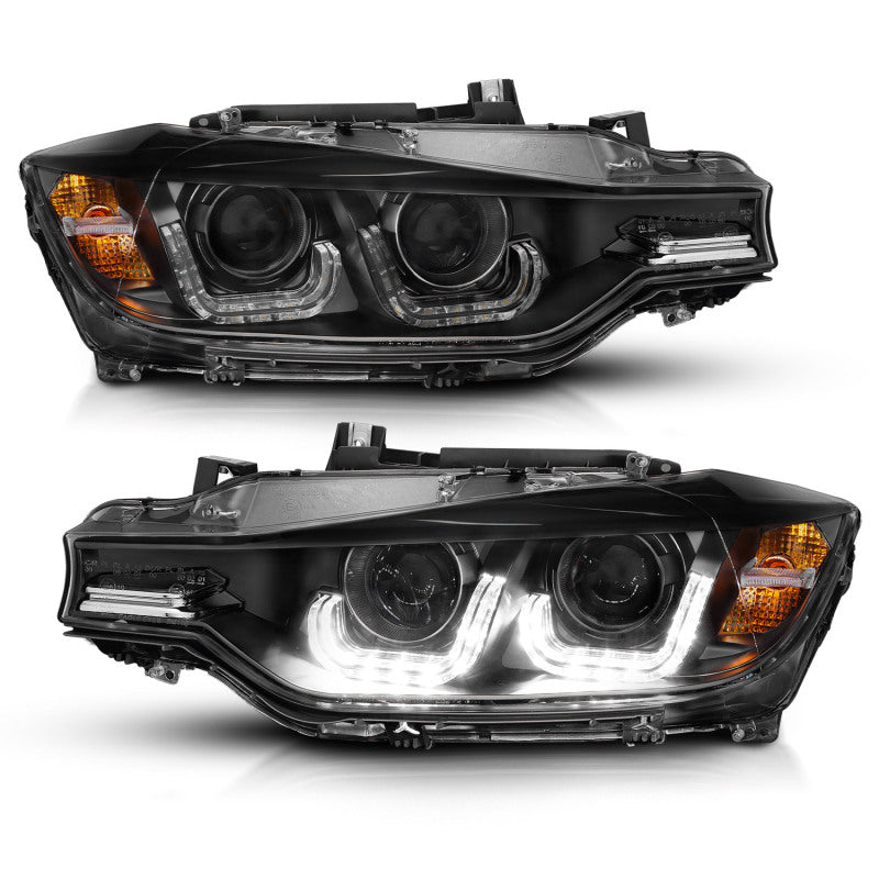 Anzo 2012-2015 BMW 3 Series Projector Headlights w/ U-Bar Black