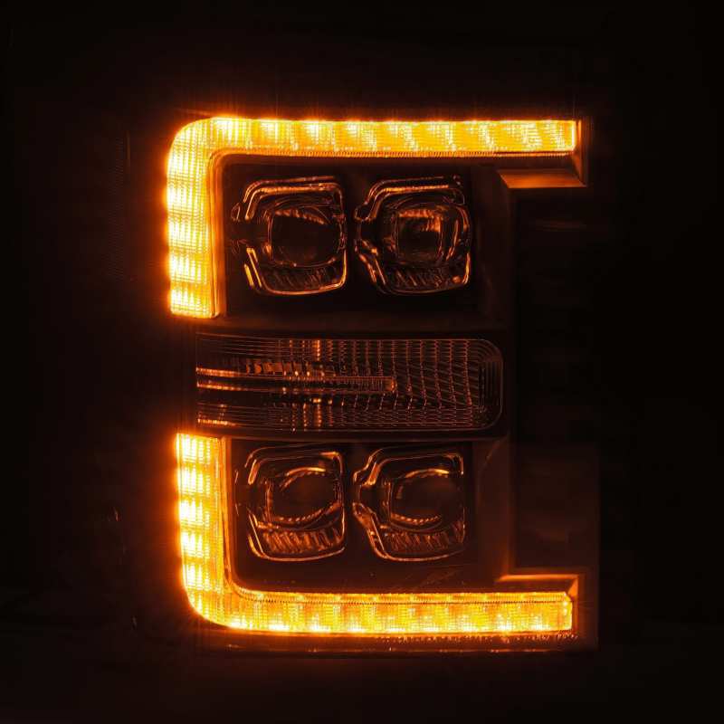 AlphaRex 11-16 Ford F-350 SD NOVA LED Proj Headlights Plank Style Alpha Blk w/Activ Light/Seq Signal 880147 *Discontinued