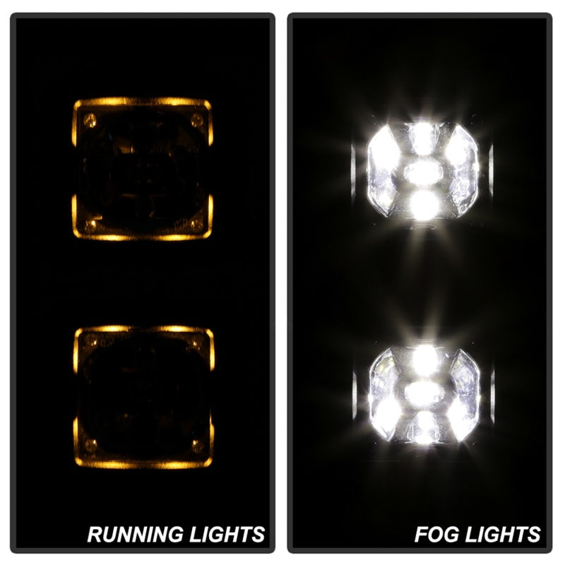 Spyder Dodge Ram 2013-2018 1500 Only Full LED Fog Lights W/Bracket and Universial Switch- Clear 9045424