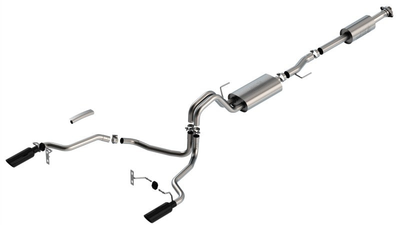 Borla F-150 2021 5.0L 4dr CC SB EC STB Lariat/KR/Pltm/LTD 3/2.25 SRE Cat-Back Touring Black CHR Tips 140865BC