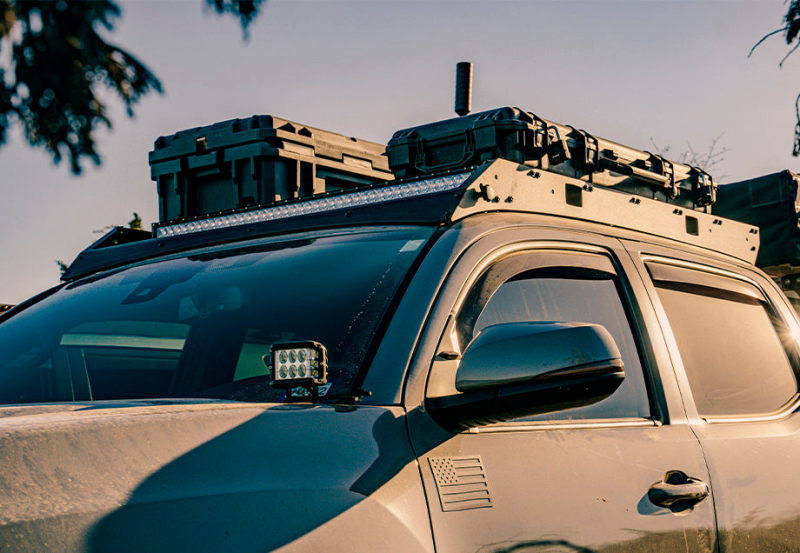 Cali Raised LED Cali Raised 05-23 Toyota Tacoma Premium Roof Rack - Amber - Tall/No Lights Combo Beam CR2878