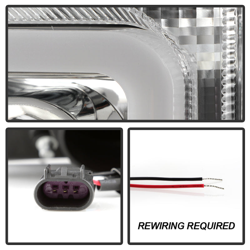 Spyder 17-18 Ford F250/F350/F450 Halogen Model Only -White Light Bar- Chrome- PRO-YD-FS17HALSI-C 5087843