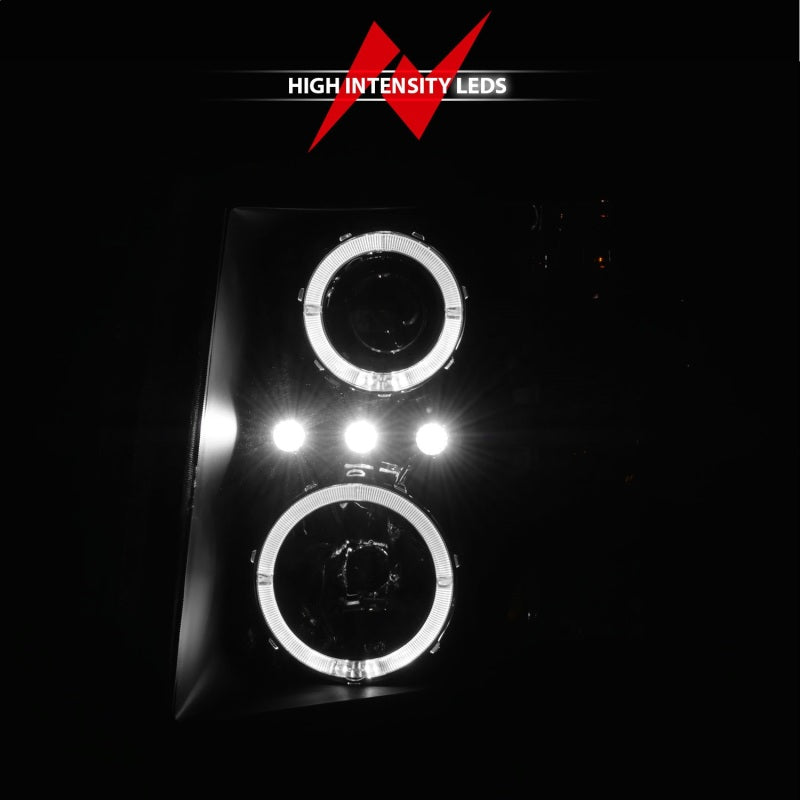 Anzo 2007-2013 Chevrolet Silverado 1500 Projector Headlights w/ Halo Black