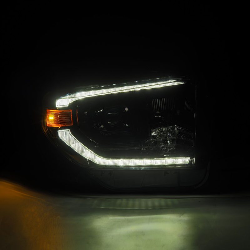 AlphaRex 14-21 Toyota Tundra LUXX-Series LED Proj Headlights Alpha-Blk w/Actv Light & Seq. Sig + DRL 880836 *Discontinued