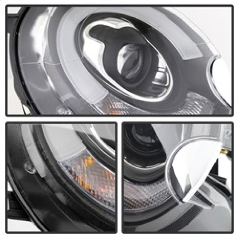 Spyder Mini Cooper 2007-2012 Projector Headlights Halogen Model Only - DRL Black PRO-YD-MC07-DRL-BK 5080608