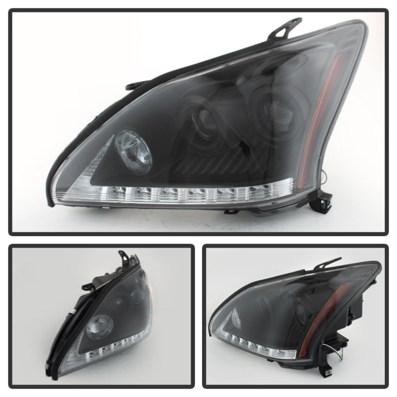 Spyder Lexus RX330 2004-2006 Projector Headlights Halogen Model- DRL LED Blk PRO-YD-LRX35004-DRL-BK 5076779