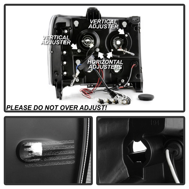 Spyder GMC Sierra 1500/GMC Sierra Denali 08-13 Projector LED Halo- LED All Blk PRO-YD-GS07-HL-BKV2 5086020