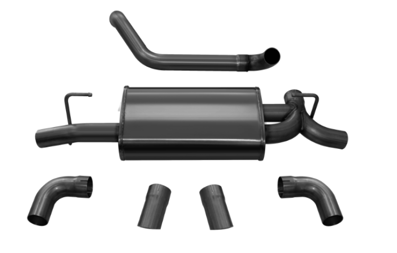Corsa 18+ Jeep Wrangler JL 2.5in Dual Rear Turn Down Exit Black Sport Axle-Back Exhaust 21013BLK