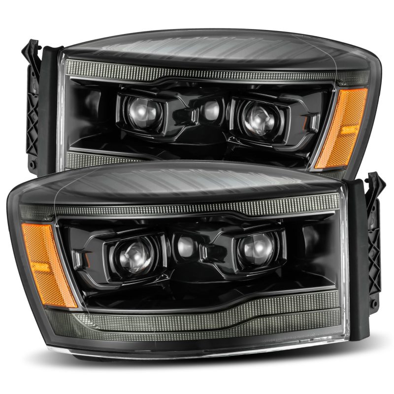 AlphaRex 06-08 Dodge Ram 1500HD LUXX LED Projector Headlights Plank Style Alpha Blk w/Seq Signal/DRL 880533 *Discontinued