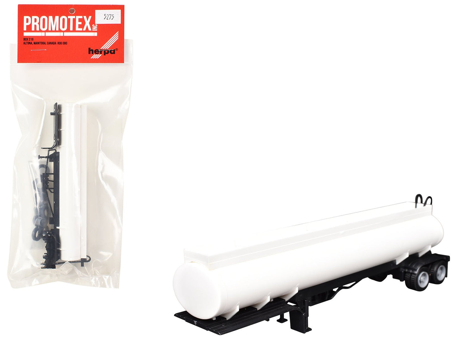Elliptical Tanker Trailer White 1/87 (HO) Plastic Model by Promotex  free shipping USA