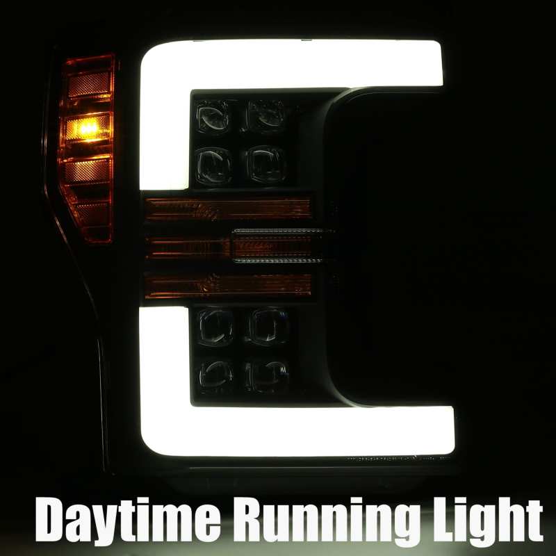 AlphaRex 17-19 Ford F-250 SD NOVA LED Proj Headlights Plank Style Gloss Blk w/Activ Light/Seq Signal 880100 *Discontinued