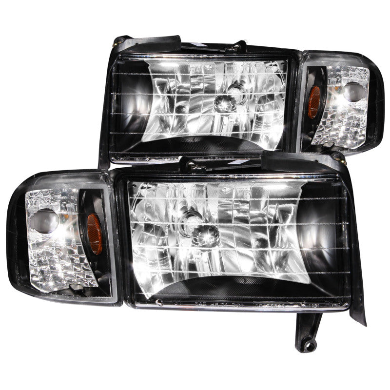 Anzo Black Crystal Headlights 1994-2001 Dodge Ram 1500