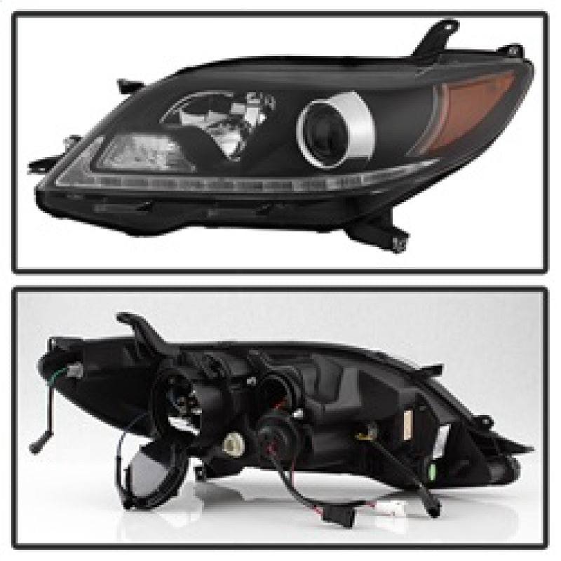 Spyder 2015-2017 Toyota Sienna Projector Headlights - DRL LED - Black PRO-YD-TSEN15-DRL-BK 5084002