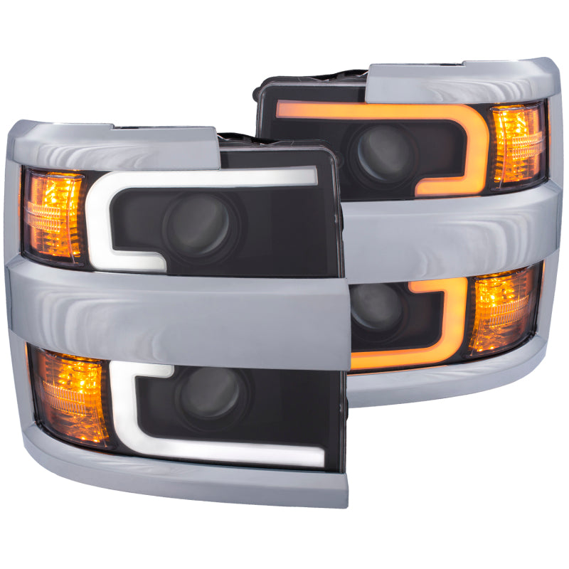 Anzo Projector Headlights 15-17 Chevrolet Silverado 2500HD / 3500HD Black w
