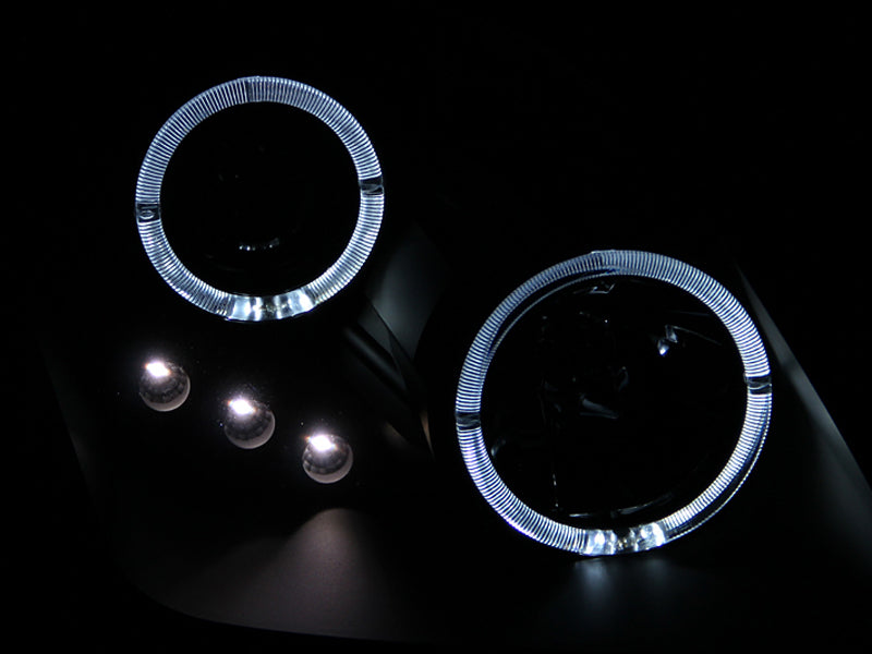 Anzo 1997-2001 Honda Prelude Projector Headlights w/ Halo Black w/ LED