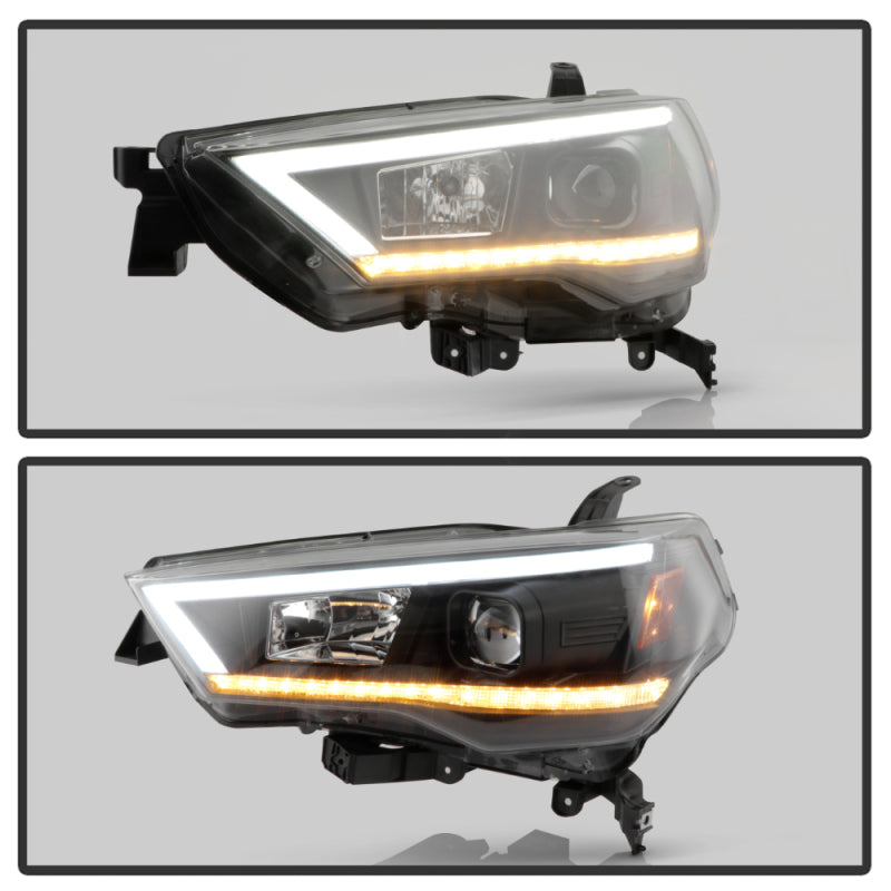 SPYDER 14-20 Toyota 4Runner Projector Headlights w/Seq. LED Turn Sig. LED White Light Bar Park Light 5088154