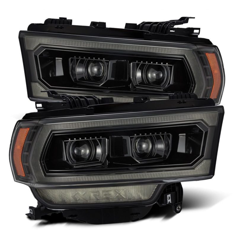 AlphaRex 19-21 Ram 2500 PRO-Series Projector Headlights Plank Style Alpha Black w/Activation Light 880546 *Discontinued
