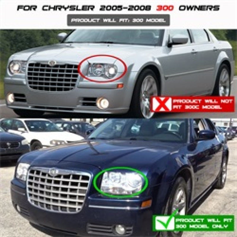 Spyder Chrysler 300 05-08 Projector Headlights LED Halo LED Smke (Not Included) PRO-YD-C305-HL-SM 5009203