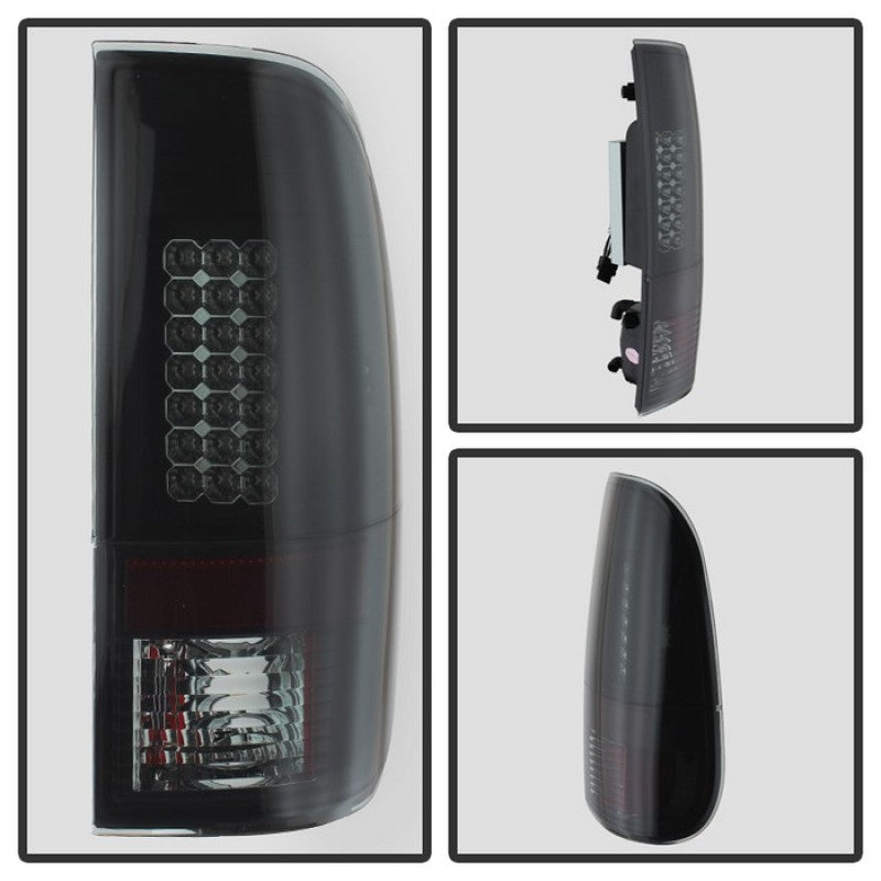 Spyder Ford F150 side 97-03/F250 Super Duty 99-07 LED Tail Lights Blk Smke ALT-YD-FF15097-LED-BSM 5078179