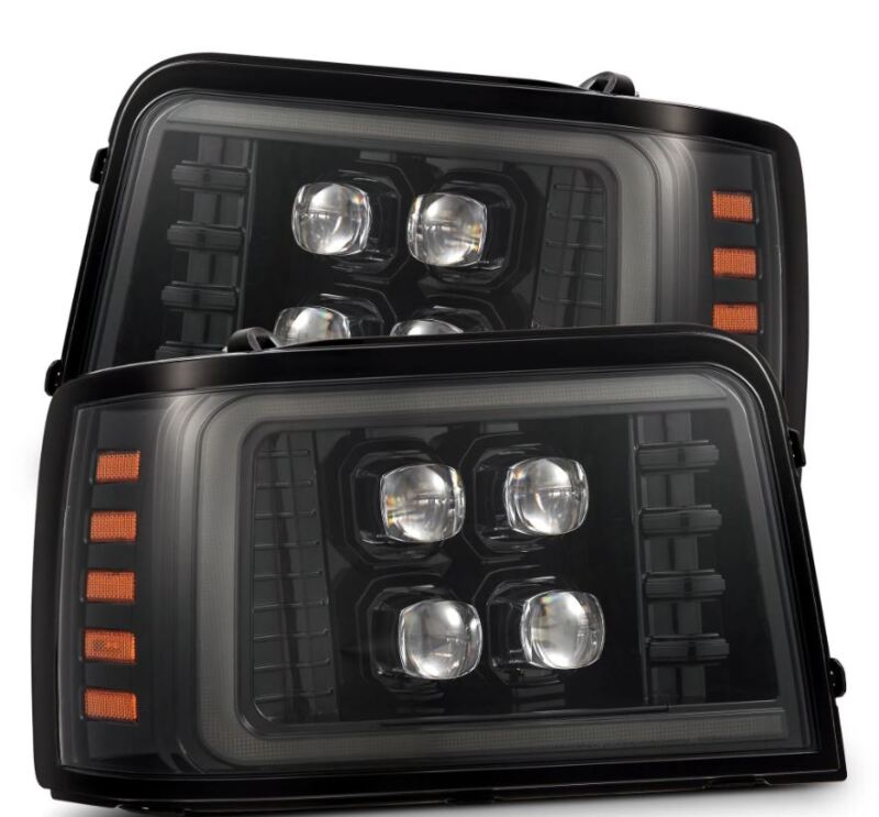 AlphaRex 92-96 Ford F-Series/Bronco NOVA-Series LED Proj Headlight Alpha-Bk w/Actv Light SS & SBDRL 880269 *Discontinued