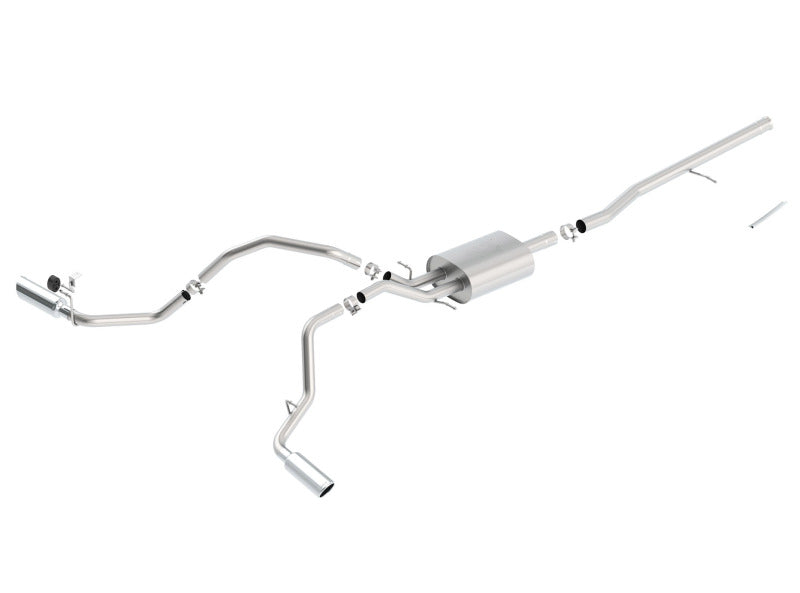 Borla 14 Silv/Sierra C/B Exh ATAK 1500 5.3L V8 AT/MT 2&4WD Ext Cab Split Side Exit 140546