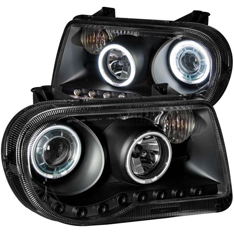 Anzo 2005-2010 Chrysler 300C Projector Headlights w/ Halo Black (CCFL) G2