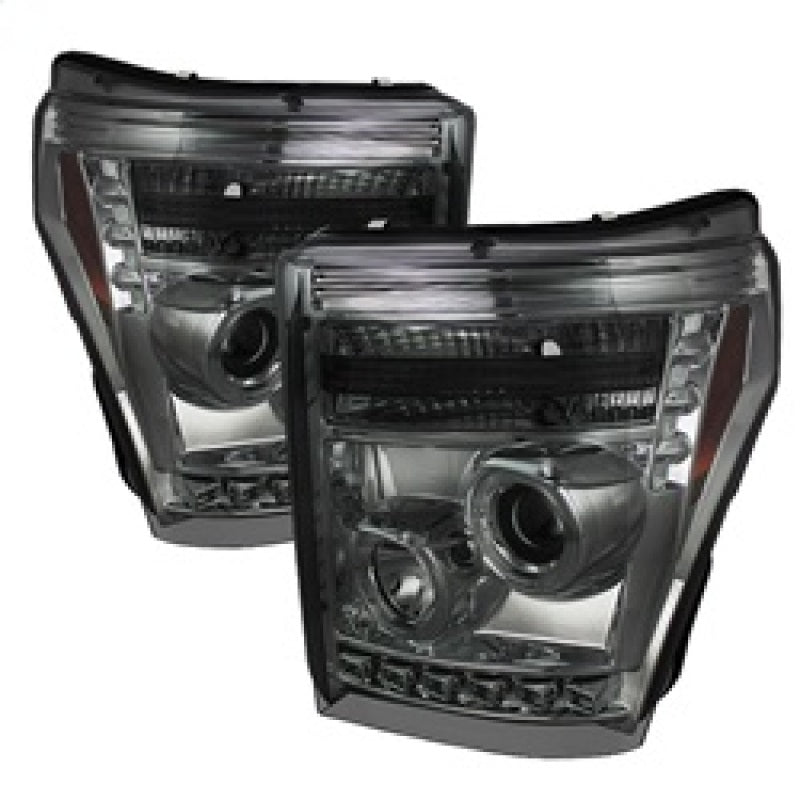 Spyder Ford Super Duty 11-15 Projector Headlights LED Halo DRL Smke Low 9006 PRO-YD-FS11-HL-SM 5070289