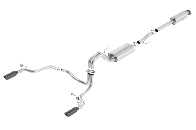 Borla 15-17 Ford F-150 2.7L/ 3.5L EcoBoost/ 5.0L V8 Rear Exit S-Type Catback Exhaust Black Chrome 140615BC