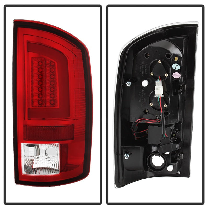 Spyder 07-09 Dodge Ram 2500/3500 V3 Light Bar LED Tail Lights - Red Clear (ALT-YD-DRAM06V3-LBLED-RC) 5084286