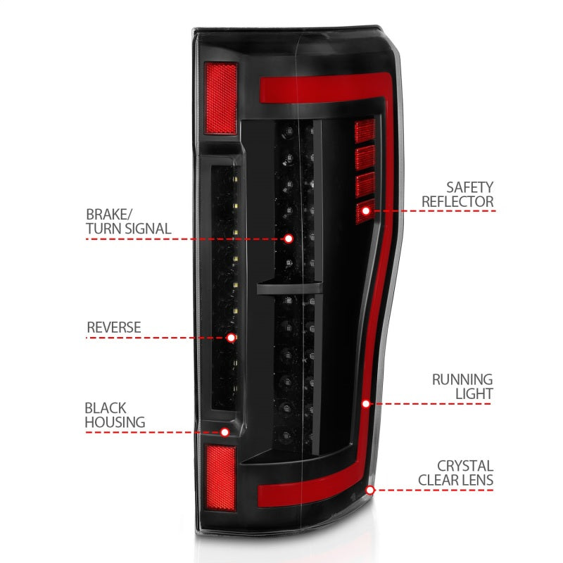 Anzo Ford F-250/350/450/550 Super Duty 17-18 L.E.D Tail Lights Black