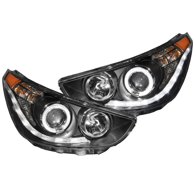 Anzo 2012-2013 Hyundai Accent Projector Headlights w/ Halo Black (CCFL)