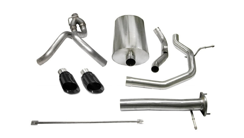 Corsa 03-06 Chevrolet SSR 5.3L V8 3in Cat-Back Dual Rear w Single 4in Black Pro-Series Tips 14254BLK